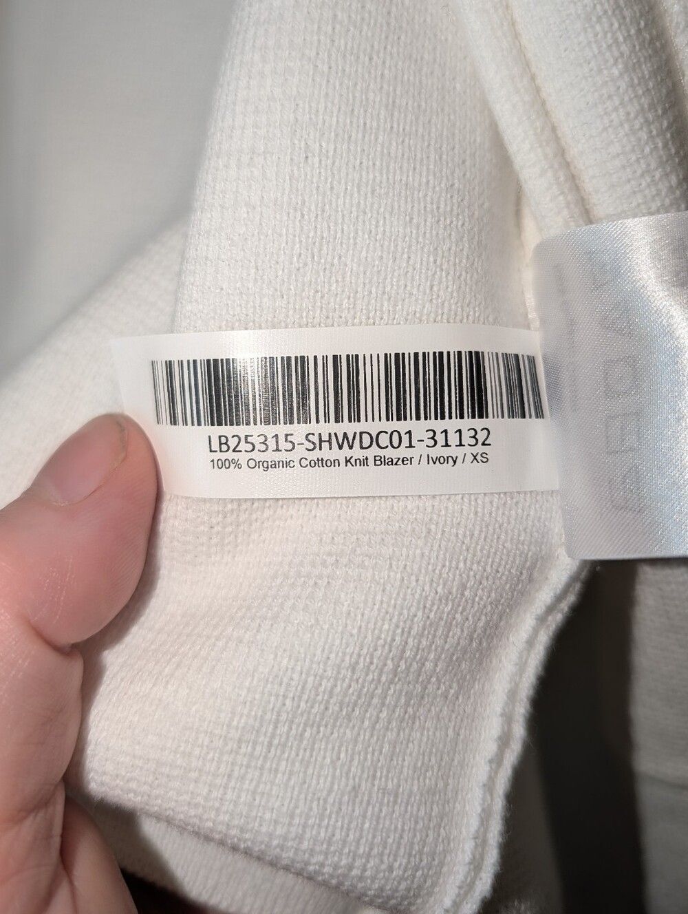 Quince 100% Organic White Open-Front Knit Blazer Cardigan - Picture 5 of 6